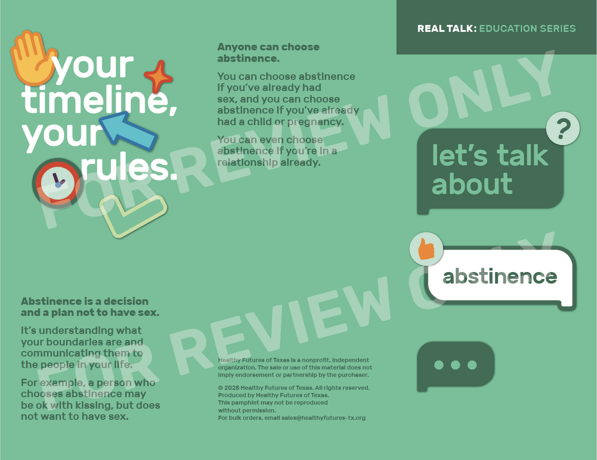 Abstinence Pamphlet | Folleto sobre Abstinencia