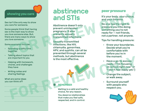 Abstinence Pamphlet | Folleto de Abstinencia