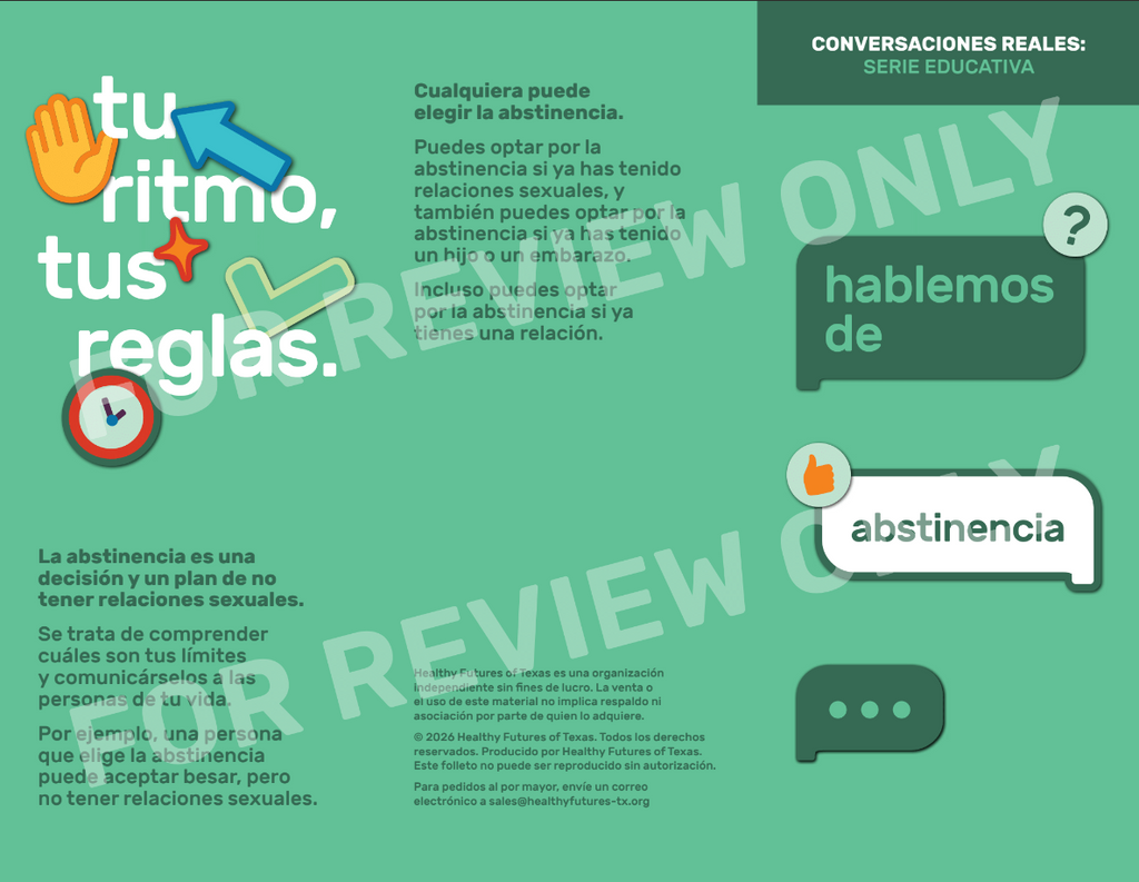Abstinence Pamphlet | Folleto sobre Abstinencia