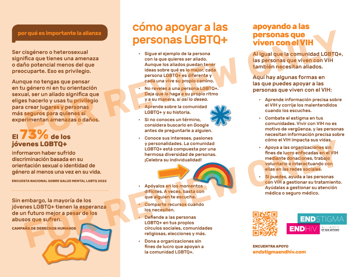 Being an Ally Pamphlet | Folleto sobre Ser un Aliado