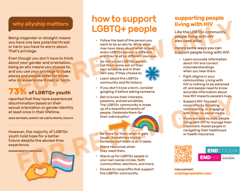 Being an Ally Pamphlet | Folleto de Ser un Aliado