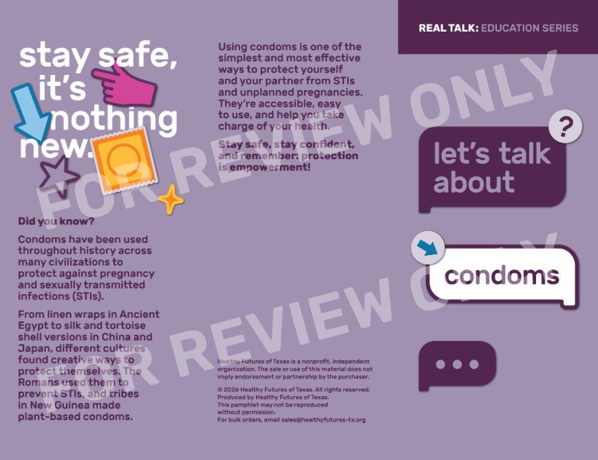 Condoms Pamphlet | Folleto sobre Condones
