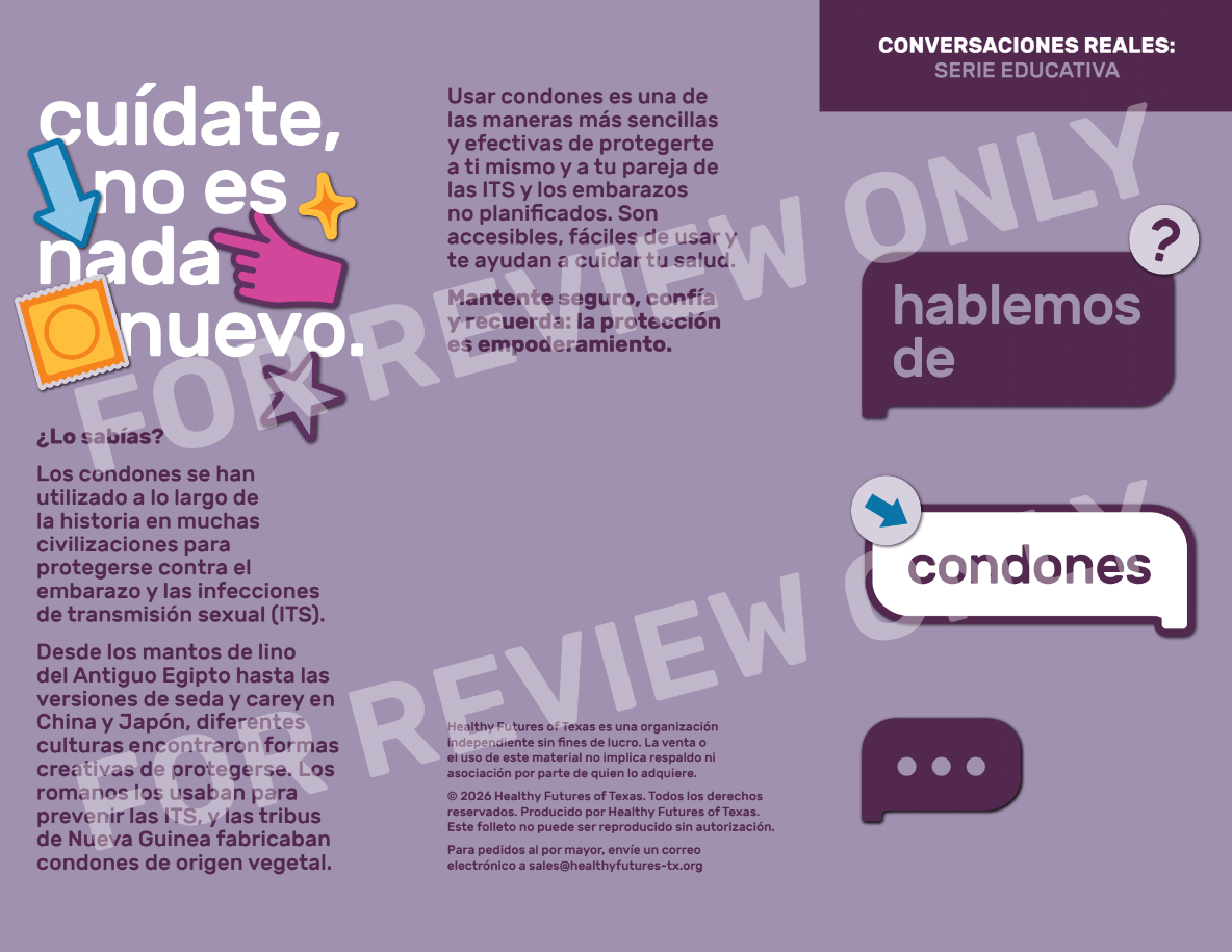 Condoms Pamphlet | Folleto sobre Condones