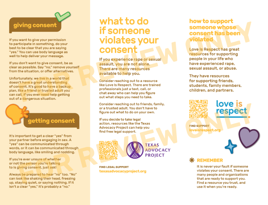 Consent Pamphlet | Folleto sobre Consentimiento