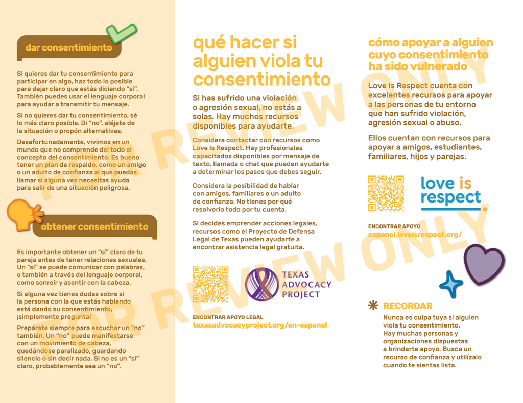 Consent Pamphlet | Folleto sobre Consentimiento