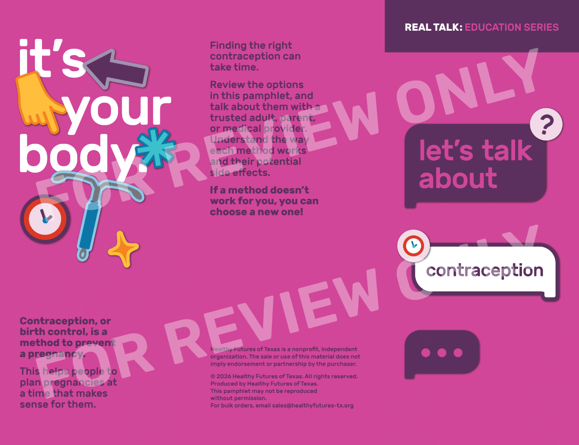 Contraception Pamphlet | Folleto sobre Anticoncepción
