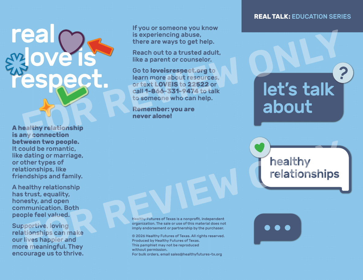 Healthy Relationships Pamphlet | Folleto sobre Relaciones Saludables