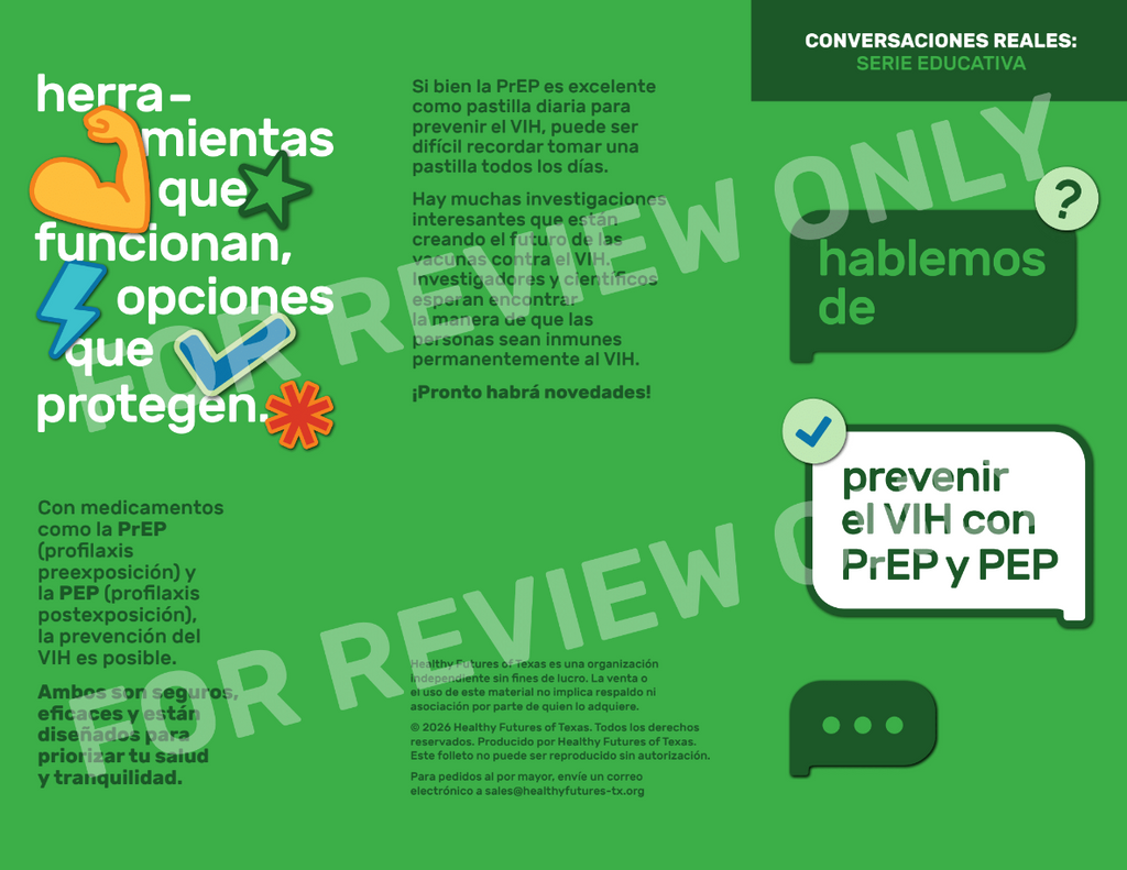 Preventing HIV with PrEP and PEP Pamphlet | Folleto sobre cómo Prevenir el VIH con PrEP y PEP