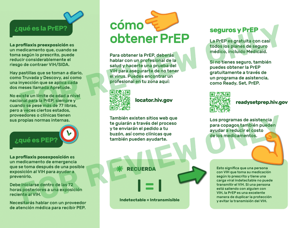 Preventing HIV with PrEP and PEP Pamphlet | Folleto sobre cómo Prevenir el VIH con PrEP y PEP