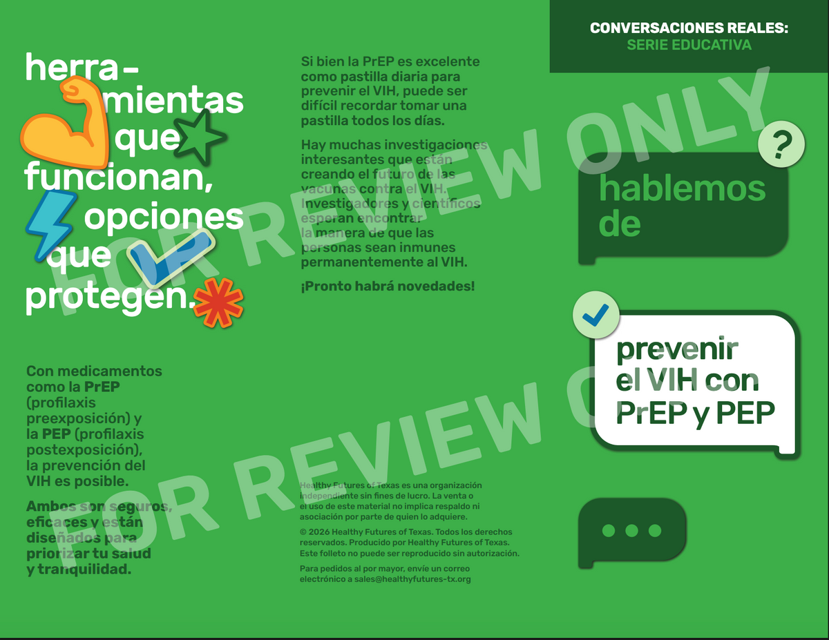 Preventing HIV with PrEP and PEP Pamphlet | Folleto sobre cómo Prevenir el VIH con PrEP y PEP