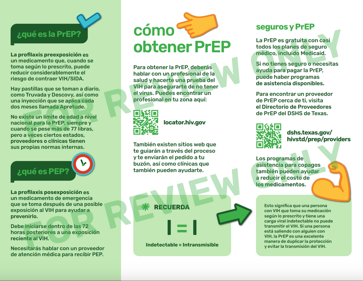 Preventing HIV with PrEP and PEP Pamphlet | Folleto sobre cómo Prevenir el VIH con PrEP y PEP