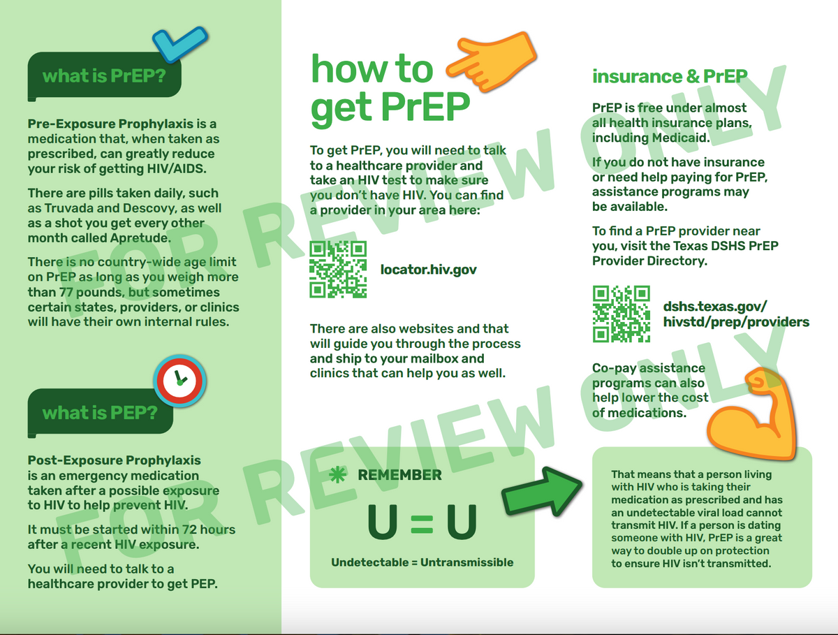 Preventing HIV with PrEP and PEP Pamphlet | Folleto sobre cómo Prevenir el VIH con PrEP y PEP